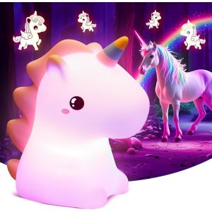 Veilleuse Bébé Veilleuse Enfant ,16 Couleurs 5 Luminosité Veilleuse Licorne, Veilleuse Led Veilleuse Enfant Rechargeable,Lampe De Chevet Enfant - Neuf