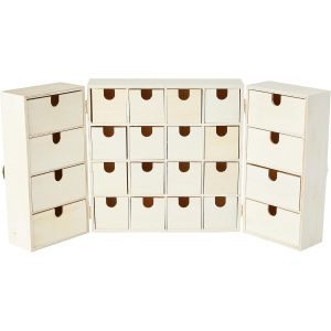 Jgd-14002225 Calendrier De L'avent &Agrave; D&eacute;corer Triptique Bois 55 X 6,5 X 28 Cm - Neuf