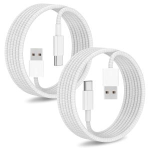 KAL-Lot De 2 C&acirc;bles De Charge Rapide Usb Vers Usb C Pour Iphone 16/15, Type A Vers Type C, C&acirc;ble Carplay Tress&eacute; En Nylon De 2 M Pour Iphone16/15 Pro/Macbook/Ipad Air/Mini/Pro/Samsung - Neuf