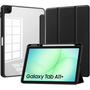 KALANKA-Coque pour Samsung Galaxy Tab A11 Plus, [Triple Protection] Antichoc, Fermeture magn&eacute;tique, Dos Transparent &iquest; &iquest;&iquest;&Eacute;tui de Protection Fin avec Fonction Veille et Support Pliable &iquest; Noir - Neuf