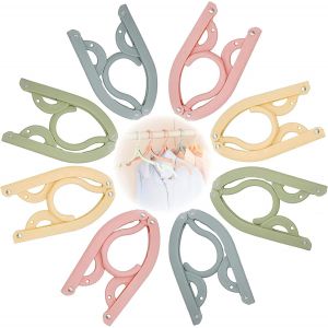 LETNERNY-Cintres 8 Pièces Cintre Voyage Pliable Cintres Pliables Avec Antidérapant Cintres Portables Le Cintre Économ De L'Espace Pour La Maison, L'Hôtel, Les Voyages, Le Camping (4 Couleurs) - Neuf