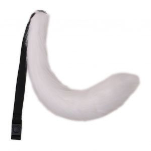 Cosplay Fausse Queue De Renard Peluche Douce Et Pelucheuse Couleur Unie Tour De Taille Réglable Bande Élastique Performance Club Danse Paty Costumes Accessoire Queue Artificielle-Blanc - Neuf