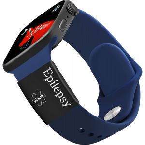 Kal-Gravé Épilepsie Identification Médicale Tag Noir En Acier Inoxydable Alerte Médicale Id Tag Pour Apple Watch Y4313 - Neuf