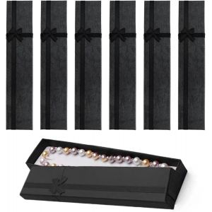 6 Pièces Boite Cadeau Vide, Boîtes Cadeaux De Bijoux En Carton, Boite Cadeau Bijoux, Présentoir À Bijoux En Papier Coffrets Cadeaux Pour Le Paquet De Bijoux Collier Bracelet (Noir) - Neuf