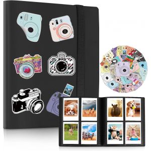 Album Photo 160 Pochettes Pour Photos De 6.5 * 9 Compatibles Avec Le Film Instax Mini/Kpop Photocards, Accessoires Pour Appareils Photo Instantan&eacute;s Avec 50 Autocollants Color&eacute;s (Noir)[L276] - Neuf