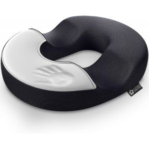 SUBZONAL-5 Stars United Coussin Donut M&eacute;moire de Forme &iquest; Soulagement H&eacute;morro&iuml;des & Coccyx, Ergonomique U, Anti-D&eacute;rapant, Housse Lavable &iquest; Noir Petit - Neuf