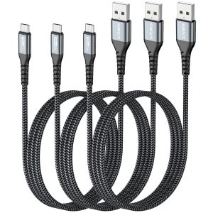Kal-Câble Micro Usb [1m/Lot De 2] Câble Usb Micro Usb 3a Charge Rapide Compatible Avec Galaxy S6/S7 Edge,Moto,Sony,Huawei,Nokia,Kindle,Headset - Neuf