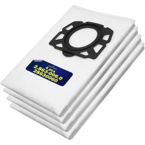 KAL-4 Pièces - Sacs En Microfibre Pour Aspirateur - 2.863-006.0 28630060 Pour Kärcher - Convient Pour Les Modèles Wd4 Wd5 Wd6 - Garantie De 10 Ans ¿ - Neuf