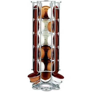 Porte capsules Dolce Gusto®,distributeur de capsules Dolce Gusto®,support dosette Dolce Gusto®,Fil chromé,Argent,11 x 11 x 32,7 cm - Neuf