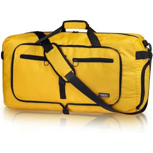 nzqaf-Sac de Voyage Pliable 65L u2013 Grand Sacs de Sport Imperméable avec Compartiment à Chaussures pour Homme et Femme, Sac Weekend Léger avec Bandoulière, Idéal pour Gym, Camping, Randonnée, Mate - Neuf