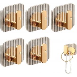 Crochet Adh&eacute;sif,5 Pi&egrave;ces de Crochets Adh&eacute;sifs Transparents&iquest;Crochets Auto-adh&eacute;sifs,Crochet Adhesif Mural Salle De Baincrochets Transparents Sans Couture Solides,Crochet Adhesif Mural Salle De Bain - Neuf