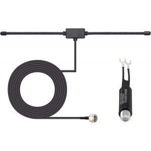 75 Ohm 300 Ohm Antenne Dab FM Forme T Dipolaire pour Radio FM Top Tableau Radio HD Num&eacute;rique Int&eacute;rieure R&eacute;cepteur St&eacute;r&eacute;o Domicile Vid&eacute;o Audio AV R&eacute;cepteur Home Cin&eacute;ma Tuner TV HDTV - Neuf