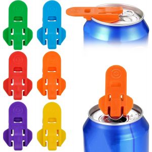 Ouvre-Boîte Manuel Coloré, Ouvre-Boîte Facile, Ouvre-Boîte À Code Couleur, Protecteur De Boisson Et De Soda, Couvercles De Canettes De Boisson (6 Pièces) - Neuf