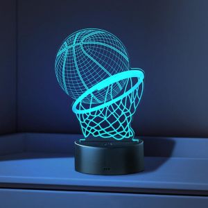 Bnhgc-Lampe Basketball 3d, Veilleuse Basketball 3d, Veilleuse Pour Enfants, 16 Couleurs De Commutation Libre, Usb Et Batterie, Interrupteur Tactile, Un Cadeau Surprise Pour Les Enfants - Neuf