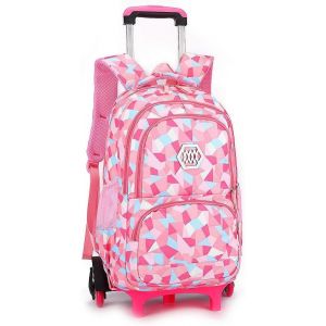 lbgwp60-SacÀ Dos Avec Roulettes, Femmes Trolley Bag Scolaire Cartable À Roulettes Pour Filles - Neuf
