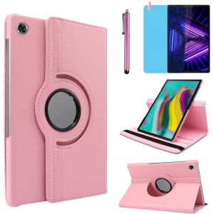 Kal-Étui Housse Coque Pour Lenovo Tab M10 Plus 10.3 Inch 2020 (Tb-X606f Tb-X606x) - 360 Degrés Rotation Full Protection Kickstand Case Cover,Avec Un Stylo,Écran Film (Pink) - Neuf