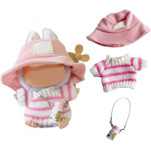 Vêtements de Poupée en Peluche de 17 cm, Ensemble DIY d'Accessoires en Peluche, Accessoires pour Poupées, S'applique à Plush Doll,Tenue Stylée pour Filles et Garçons (A) - Neuf