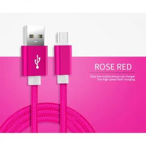 (1m&iquest;Rose red) C&acirc;ble tress&eacute; USB type-c, charge rapide, pour Samsung S24 A53 Xiaomi 11 12 13T Note 10S 11S 12T Honor X7 X8 X9 OPPO VIVO POCO - Neuf