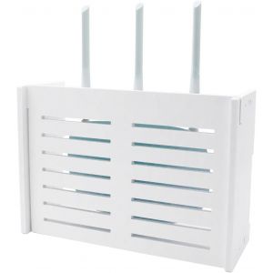 CAUC-Bo&icirc;te de Rangement pour Routeur WiFi,Routeur sans Fil Bo&icirc;te de Rangement Murale WiFi,sans Per&ccedil;age &Eacute;tag&egrave;re Murale &agrave; Suspendre pour Routeur WiFi Bo&icirc;te de Routeur,29x20x9 - Neuf