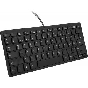 Mini clavier filaire noir &iquest; R&eacute;sistant aux &eacute;claboussures &iquest; Mini clavier sans pav&eacute; num&eacute;rique, design ergonomique compact pour PC Windows et ordinateur portable - Neuf
