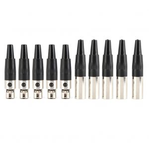 Lot de 5 paires de mini-prises audio a 4 conducteurs en cuivre plaque or pour connecteur d'alimentation et de microphone - Neuf
