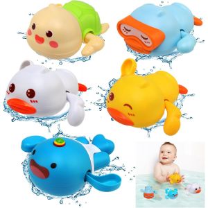 TDRFL-Jouet Bebe 6 Mois,Jouet De Bain B&eacute;b&eacute;,5 Pi&egrave;ce Jeux De Bain Pour Enfants 1 2 3 4 Ans,Animaux Jouets Flottants Jeu D'Eau Jouet De Baignoire Piscine Douche Cadeau Pour Enfant Garcon Fille - Neuf