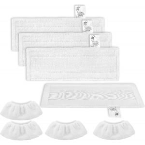 K&auml;rcher Steam Cleaner Microfibre Cleaner Set of 8 Compatible with EasyFix SC 2,SC 3,SC 4,SC 5 (4 Floor Nozzles + 4 Manual Nozzles) - Neuf