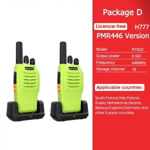 Retevis H777 Talkie-walkie vert 2 pi&egrave;ces Portable PMR446 FRS Radio bidirectionnelle longue port&eacute;e VOX Type-C Talkie-walkie pour camping randonn&eacute;e PMR - Neuf