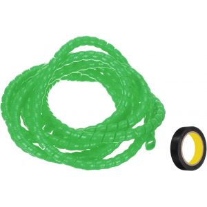 9.8 Feet (3 Meters) 8mm Diameter Spiral Cable Winder Cable Management Sleeve-Green Insulation Polypropylene Cable Management Sleeve with Adhesive Tape - Neuf