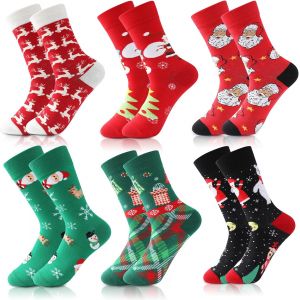 Jgd-Lot De 6 Paires De Chaussettes De No&euml;l Unisexes En Coton - Chaudes - Color&eacute;es - Avec Motif De No&euml;l - Cadeaux De No&euml;l Pour Homme Et Femme - Neuf