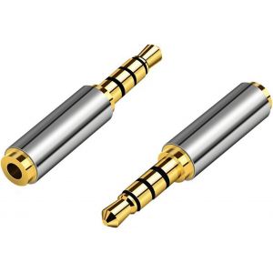 LORANKA-Adaptateurs Plaqu&eacute;s Or 2,5 mm Femelle vers 3,5 mm M&acirc;le Connecteur Audio pour Casque| convertisseur Jack 3,5 mm &agrave; 2,5 mm | Adaptateur de Prise Casque | TRS 4 Broches |st&eacute;r&eacute;o ou Mono - Neuf
