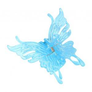 Pince À Cheveux En Forme De Papillons, Transparente, Antidérapante, Dents Croisées, Griffe En Plastique, Tête Arrière, Grand Requin, Accessoires Pour Cheveux-Bleu - Neuf
