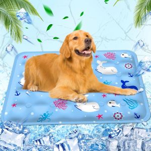 Tapis Rafraichissant Pour Chien Chat, Injection D'eau Tapis Refroidissement Chien Matelas Refrigerant, 60x90 Cm, Xl, Monde Sous-Marin - Neuf