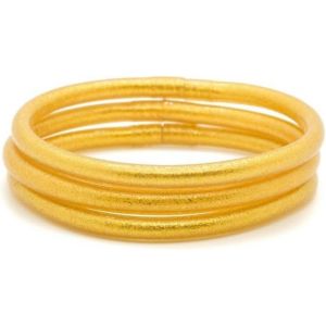 Eryi-Bracelet Bouddhiste Épais Pour Femme - Bracelet Jonc Bouddhiste En Or Et Argent - Bracelet Tibetain Kumlai Porte Bonheur Souple Et Léger - 100% Fait Main Lot De 3 O 5 - Neuf