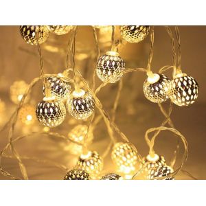 Guirlande Lumineuse Marocaine À 10 Led, 2 Pièces, Jaune Chaud, À Piles, Décoration Intérieure/Extérieure - Neuf