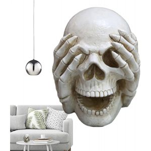 D&eacute;coration de t&ecirc;te de mort, d&eacute;coration de crane d'Halloween - D&eacute;coration de table r&eacute;aliste en forme de crane - Neuf