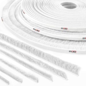 15m Joint brosse adhésif pour porte coulissante BLANC,bande de brosse anti-poussière,hauteur 5 mm - Neuf