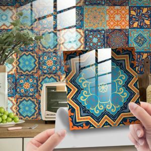 20 feuilles (15 x 15 cm) de stickers muraux Mandala - PVC - Imperméable - Conçu pour la cuisine, la garde-robe, les meubles et les tables - Neuf
