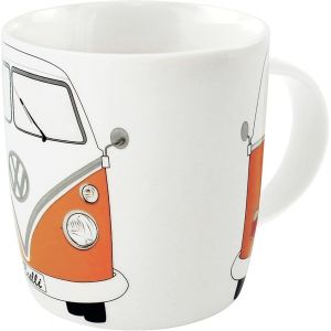 Eryi-Vw Collection - Volkswagen Grande Tasse En Céramique Pour Café, Thé Et Cappuccino Avec Design Combi T1 Bus (Avant Du Combi/Orange) - Neuf