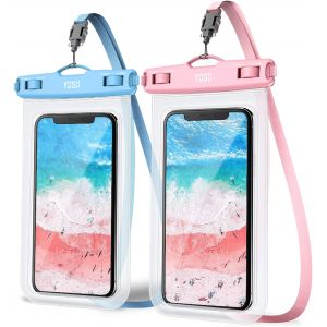 KALANKA-Bleu et Rose Pochette Étanche Smartphone [Lot de 2], IPX8 Pochette Étanche Téléphone, Sac Etanche pour iPhone 16 15 14 Pro XS XR X 8 7 SE, Samsung S24 S23 S22 Jusqu'à 6.8 Pouces - Neuf