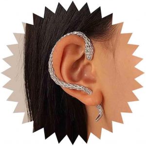 Kal-Boucle D'oreille Gothique Serpent Argent Animaux Rampants Grimpants Goujon Serpent Veste D'oreille Piercing Boucle D'oreille Serpent Suspendu Déclaration Droite Boucles D'oreilles Pour Femmes - Neuf