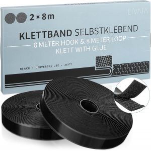 CHECARZHN--NO1-Serre-Câbles Refermable 2X8M De Collier Range Cables Noir Pour Bureau Et Fils Électriques - Organisateur De Câbles Auto-Adhésif Pour Faciliter L'Attache Et Le Rangement De Cable Et Fil - Neuf
