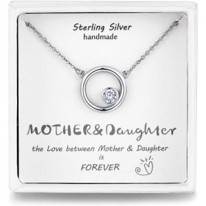 Kales-Collier Femme En Argent 925 Sterling,Argent/Or Rosé Rond Pendentif Cadeau De Bijoux Pour La Fête Des Mères - Neuf