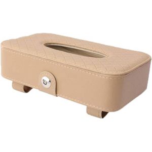 Bo&icirc;te &agrave; mouchoirs pour voiture, bo&icirc;te de rangement pour pare-soleil et toit ouvrant, en cuir de qualit&eacute;, fixation facile, compatible avec la plupart des mod&egrave;les de v&eacute;hicules - Neuf