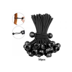 Lot De 50 Cordes &Eacute;lastiques Pour Attacher Des B&acirc;ches, Du Camping, Des Tentes Et Des Bagages - Neuf