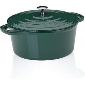 Ulteronixshop-Cocotte En Fonte Ronde 4,6 L - Cocotte En Fonte &Eacute;maill&eacute;e Avec Couvercle - Pour Induction - Vert - Neuf