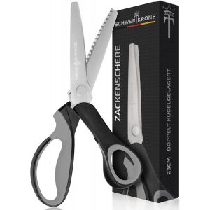 Mevronisshop-Ciseaux De Couture Zigzag 23cm - D&eacute;coupe Pr&eacute;cise, Confort Ergonomique, Acier Inoxydable Pour Tissu, Papier, Cuir - Neuf