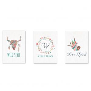 Hjlian Lot De 3 Peintures Murales Sur Toile A Motifs De Tetes De Vache Pour Decoration De Maison Ou De Bureau - Neuf
