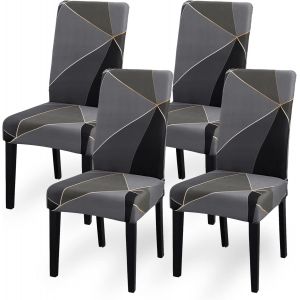 Eryi-Housse De Chaise, Housse De Chaise Salle À Manger Extensible 4 Pièces, Amovible Lavable Décoration Housse Pour Chaise Chaises Protecteur Pour Maison, Cuisine, Mariage, Hôtel, Restaurant, Banquet - Neuf