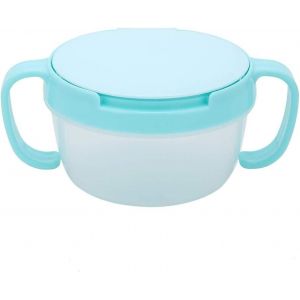 Bol d'alimentation pour bébé Récipient à collation anti-éclaboussures Le récipient à déjeuner à double poignée maintient les aliments au chaud - Neuf